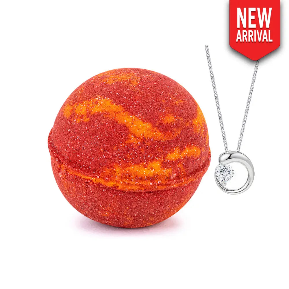 Cranberry Orange Glaze 10oz Mystery Jewelry Bath Bomb - Bath Bomb