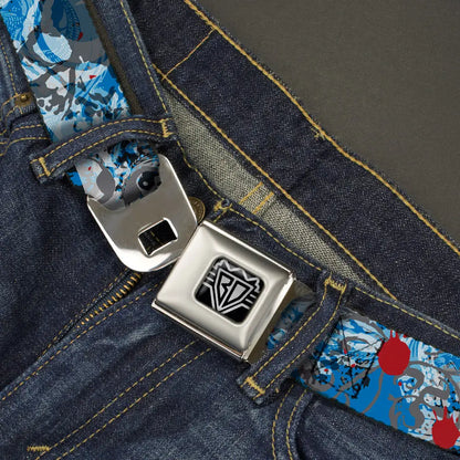 BD Wings Logo CLOSE-UP Full Color Black Silver Seatbelt Belt - Gothic 2 Webbing Seatbelt Belts