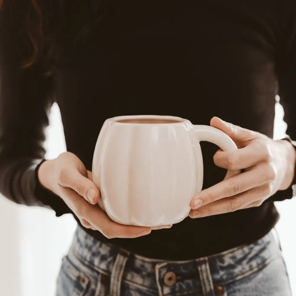 Cream Pumpkin 19 oz Figural Coffee Mug - Coffee Mugs