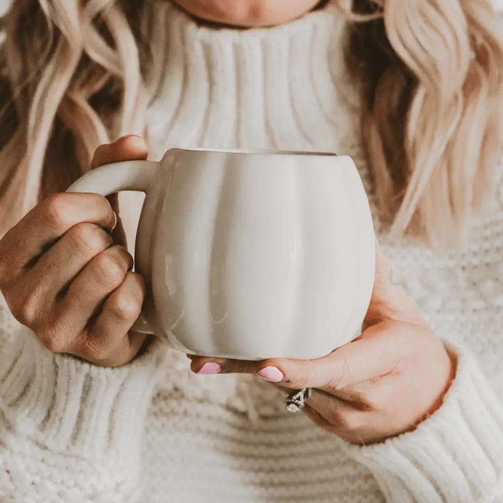 Cream Pumpkin 19 oz Figural Coffee Mug - Coffee Mugs