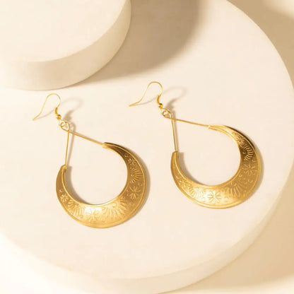 Myra Crescent Earrings in Amber - Amber - JEWELLRY
