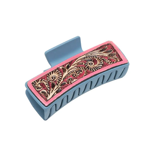 Crimson Sands Hair Comb Clip - Hand-Tooled - Accessories