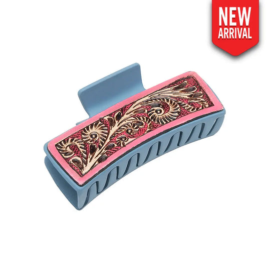 Crimson Sands Hair Comb Clip - Hand-Tooled - Accessories