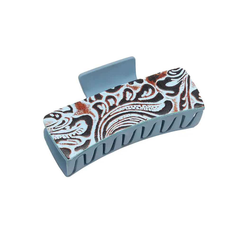 Crimson Sands Hair Comb Clip - Turquoise Embossed - Accessories