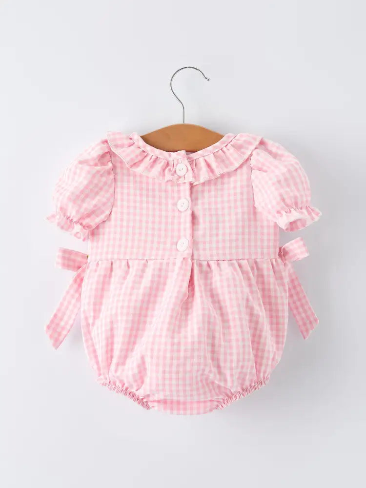 Baby Girls Summer Crocodile Embroidered Smocked Romper - Romper