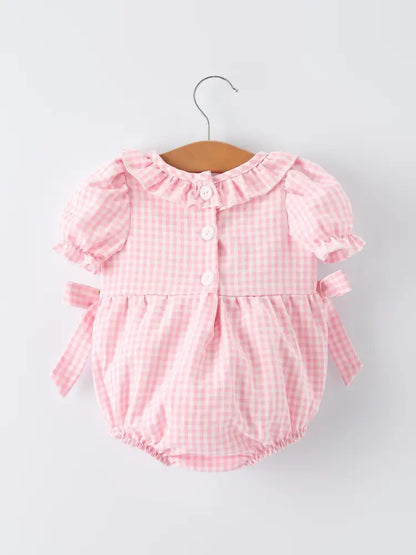 Baby Girls Summer Crocodile Embroidered Smocked Romper - Romper