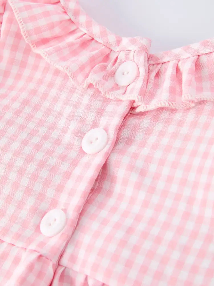 Baby Girls Summer Crocodile Embroidered Smocked Romper - Romper