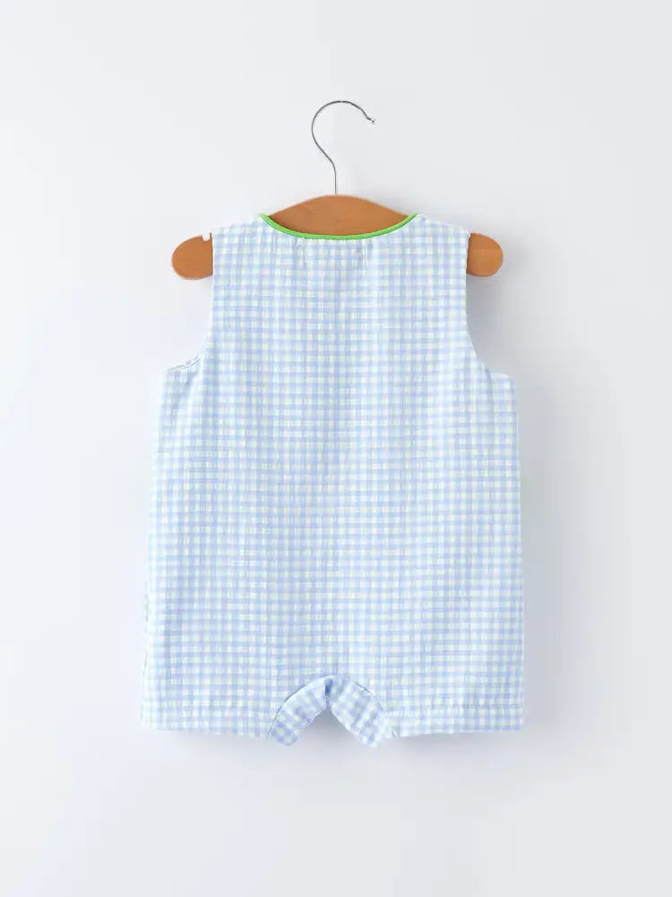 Baby Boys Summer Crocodile Embroidered Smocked Romper - Romper