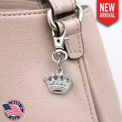 Rhinestone Crown Charm Clip On - Keychains