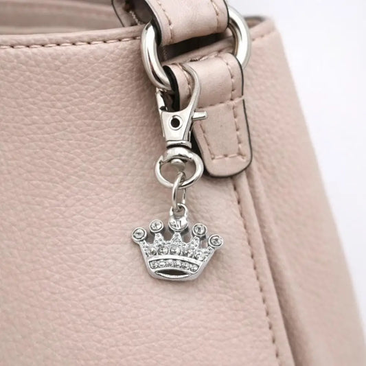 Rhinestone Crown Charm Clip On - Keychains
