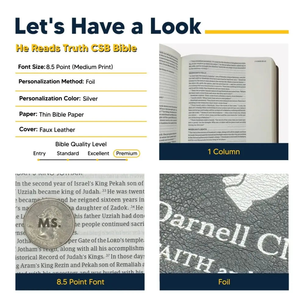 CSB He Reads Study Bible Medium Print - Black Religious Item