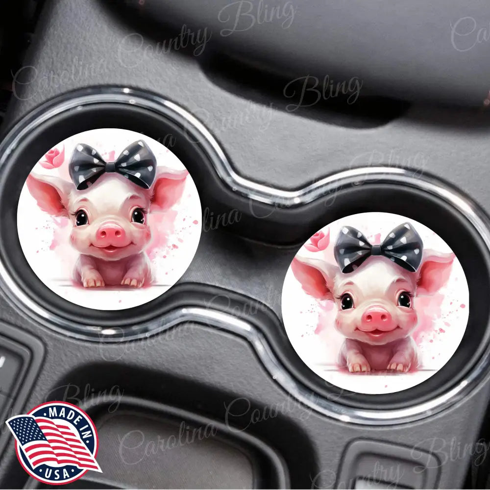 Cute As A Button Pink Car Coaster