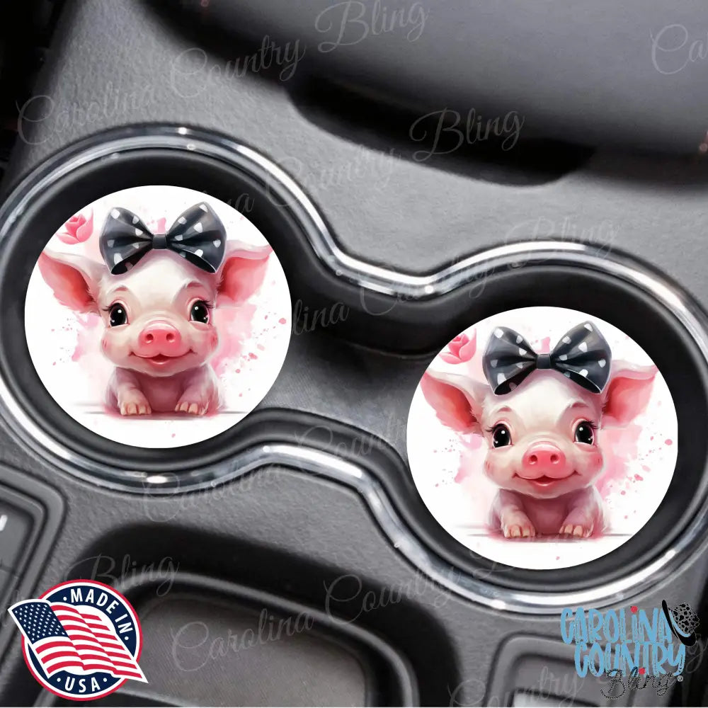 Cute As A Button Pink Car Coaster