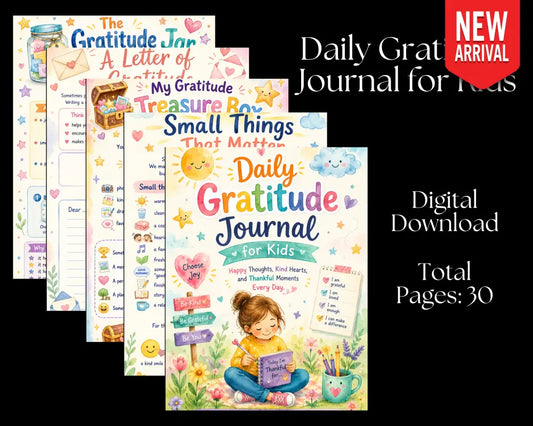 Daily Gratitude Journal - For Kids - Digital Download