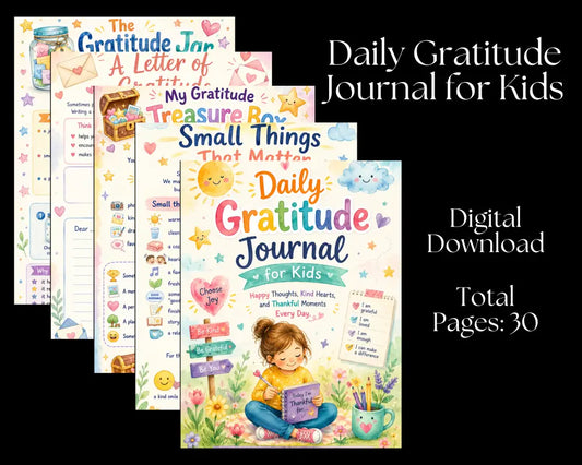 Daily Gratitude Journal - For Kids - Digital Download