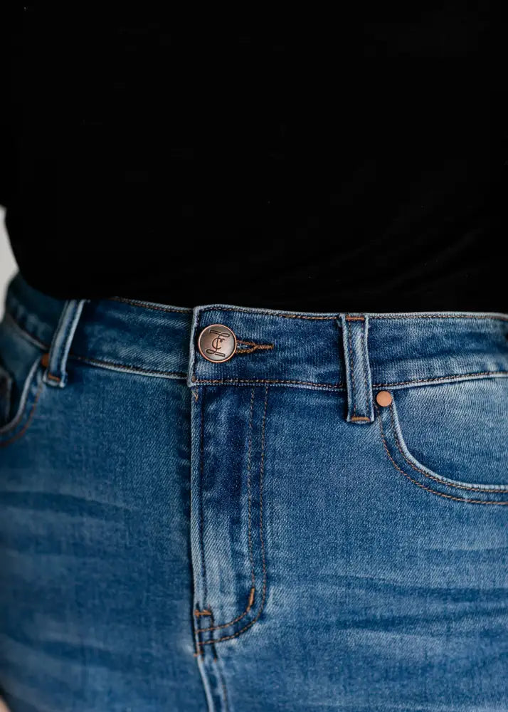 Dakotah Raw Hem Long Denim Skirt - FINAL SALE IC Skirts