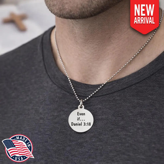 Even If Daniel 3 18 Charm Necklace Unisex Christian Scripture Necklace Stainless Steel Faith Jewelry Gift - Necklaces