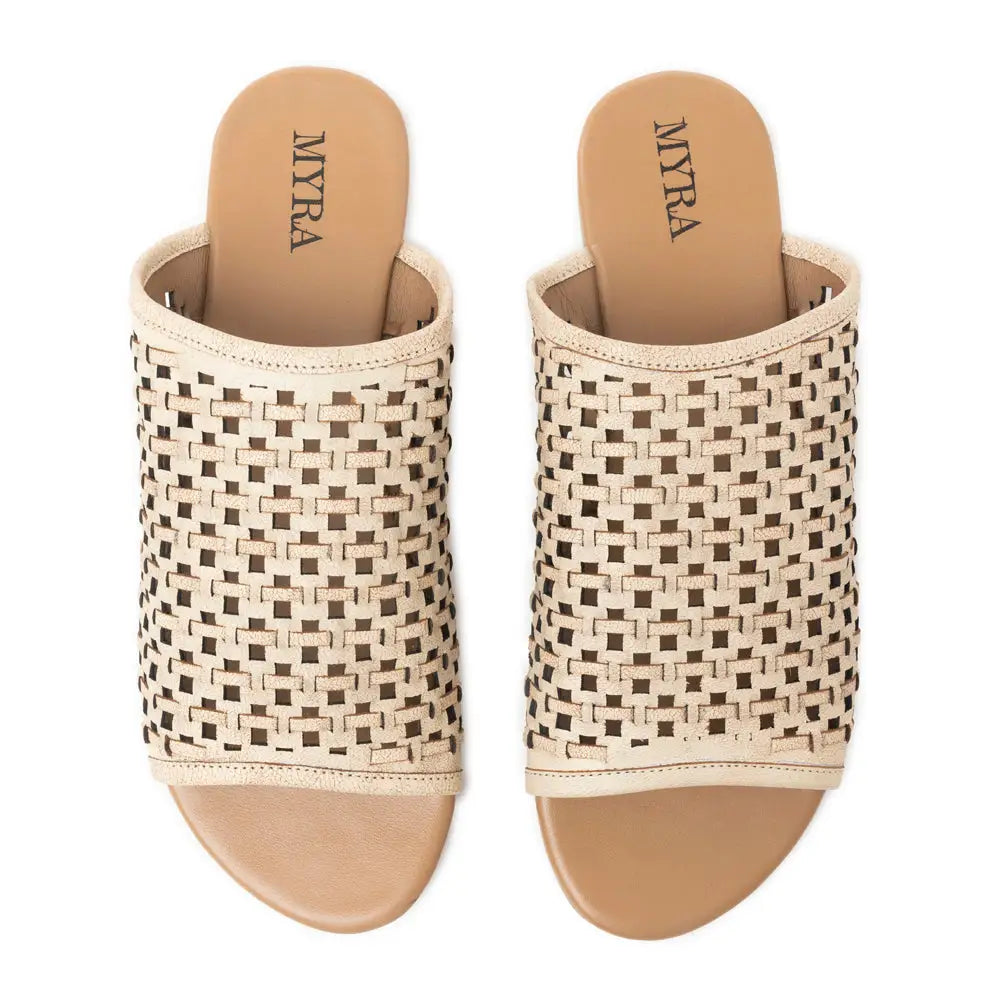 Dawnlace Desert Curve Sandals in Beige - Shoes