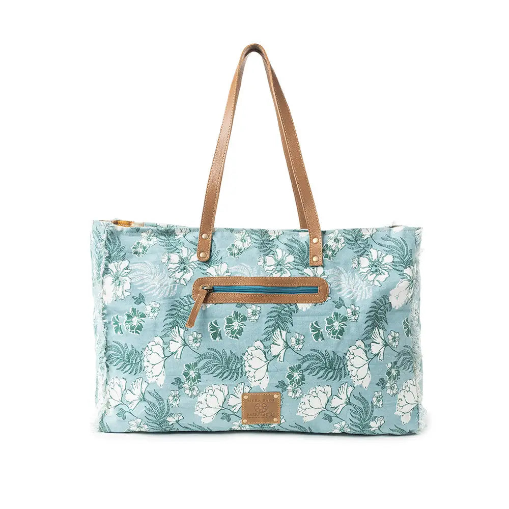 Delft Garden Weekender In Gray - Weekender Bag