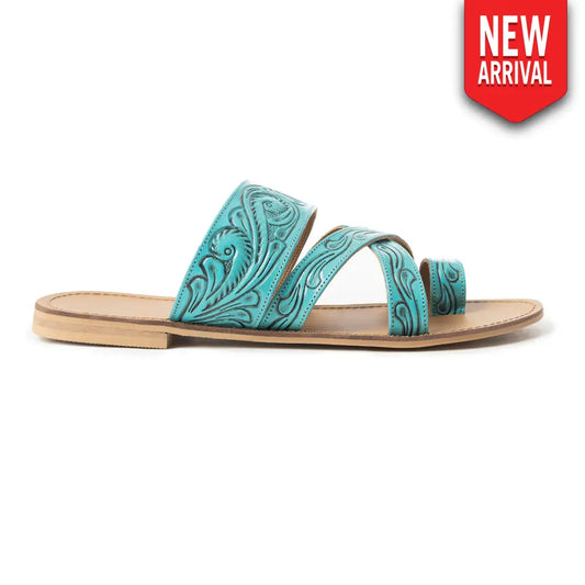 Delia Ridge Sandals In Turquoise - 6 - Shoes