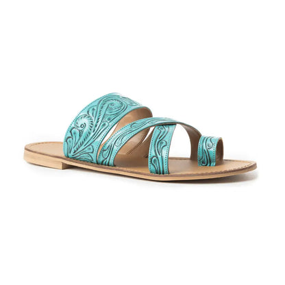 Delia Ridge Sandals In Turquoise - Shoes