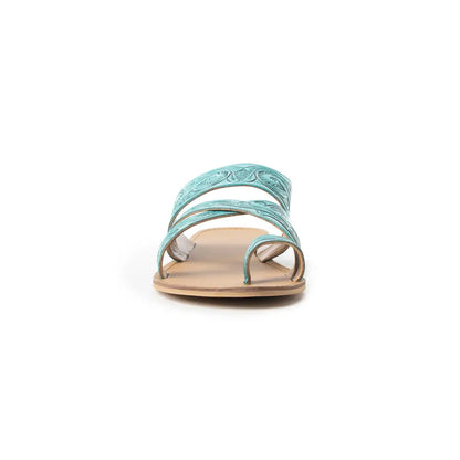 Delia Ridge Sandals In Turquoise - Shoes