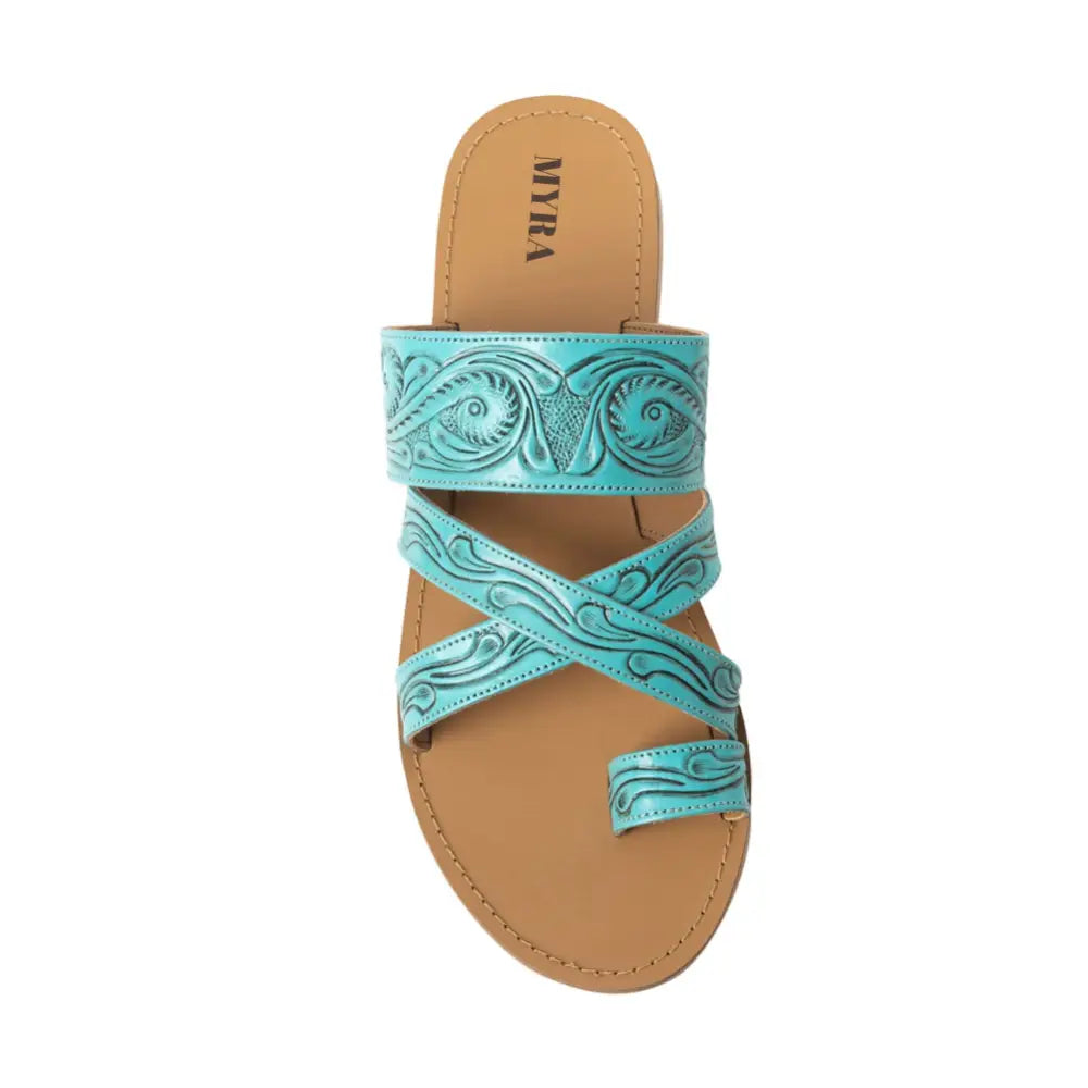 Delia Ridge Sandals In Turquoise - Shoes