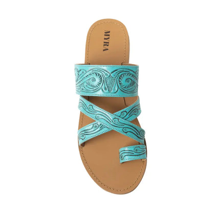 Delia Ridge Sandals In Turquoise - Shoes
