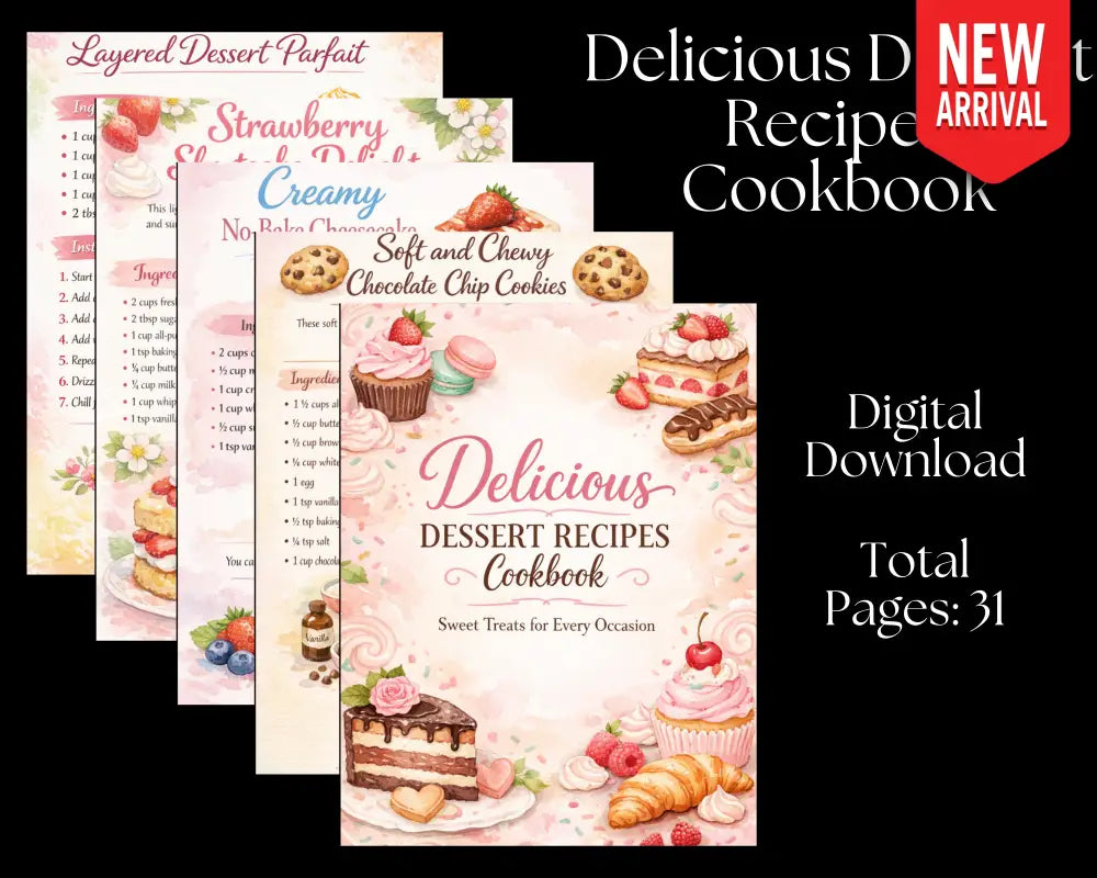 Delicious Dessert Recipes - Cookbook - Digital Download