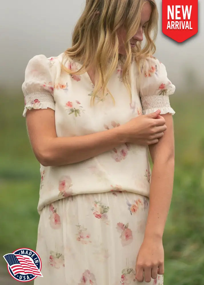 Dempsey Puff Short Sleeve Top - FINAL SALE - XS - IC Tops