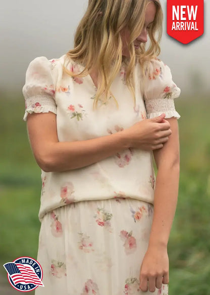 Dempsey Puff Short Sleeve Top - FINAL SALE - XS - IC Tops