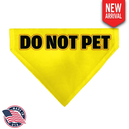 Pet Bandana - DO NOT PET Warning Yellows/Black - Pet Bandanas