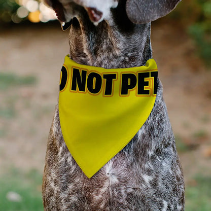 Pet Bandana - DO NOT PET Warning Yellows/Black - Pet Bandanas