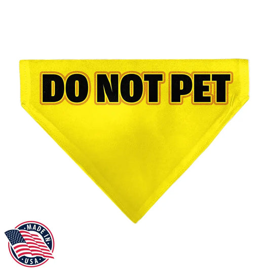 Pet Bandana - DO NOT PET Warning Yellows/Black - Pet Bandanas