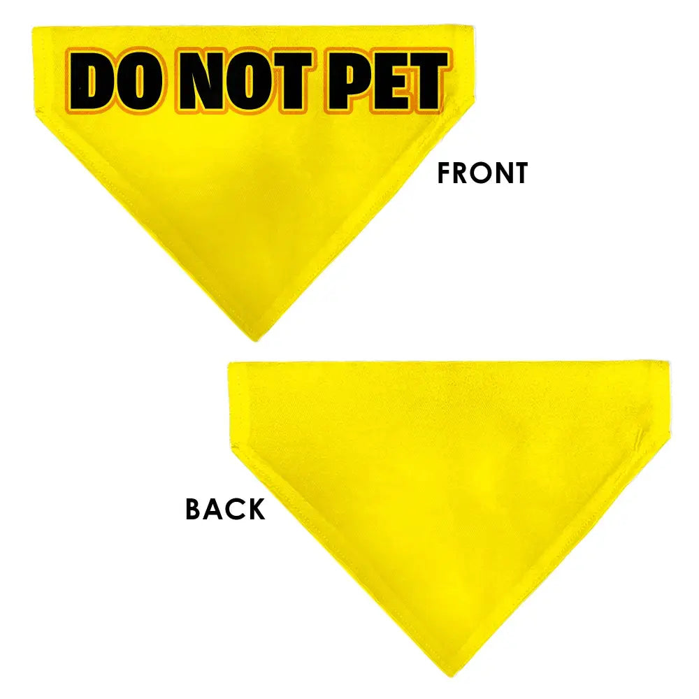 Pet Bandana - DO NOT PET Warning Yellows/Black - Pet Bandanas