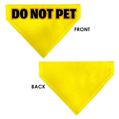 Pet Bandana - DO NOT PET Warning Yellows/Black - Pet Bandanas