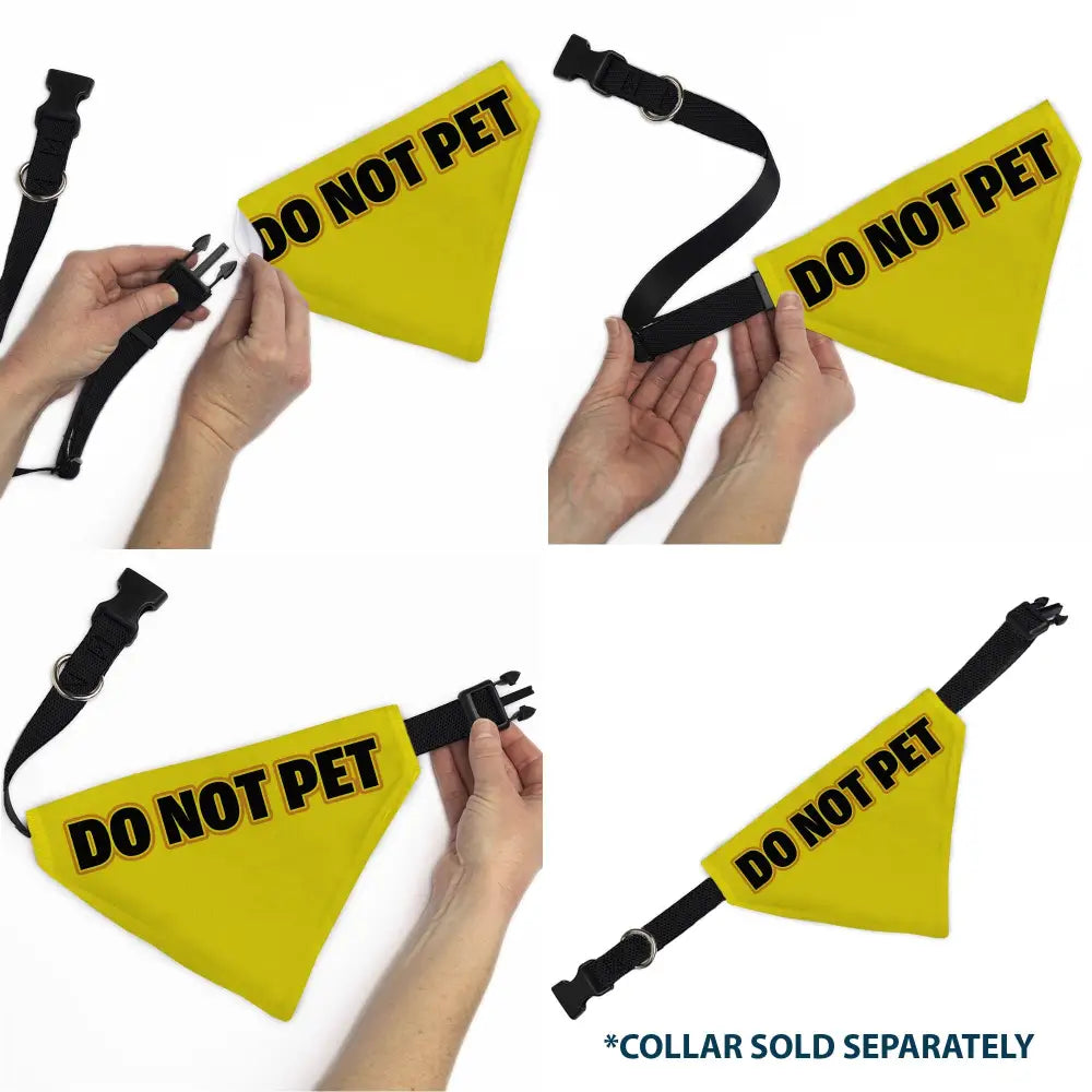 Pet Bandana - DO NOT PET Warning Yellows/Black - Pet Bandanas