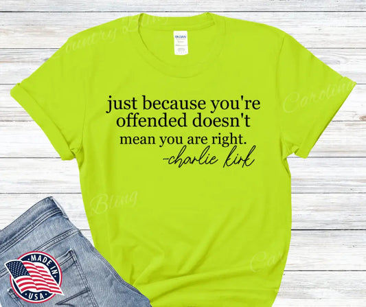 Doesn’t Mean You Are Right - Multi Small / Short / Neon Green Shirt
