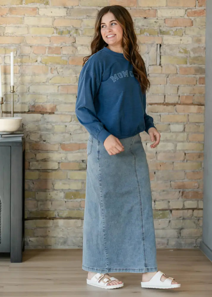 Donna Classic Wash Maxi Denim Skirt - IC Skirts