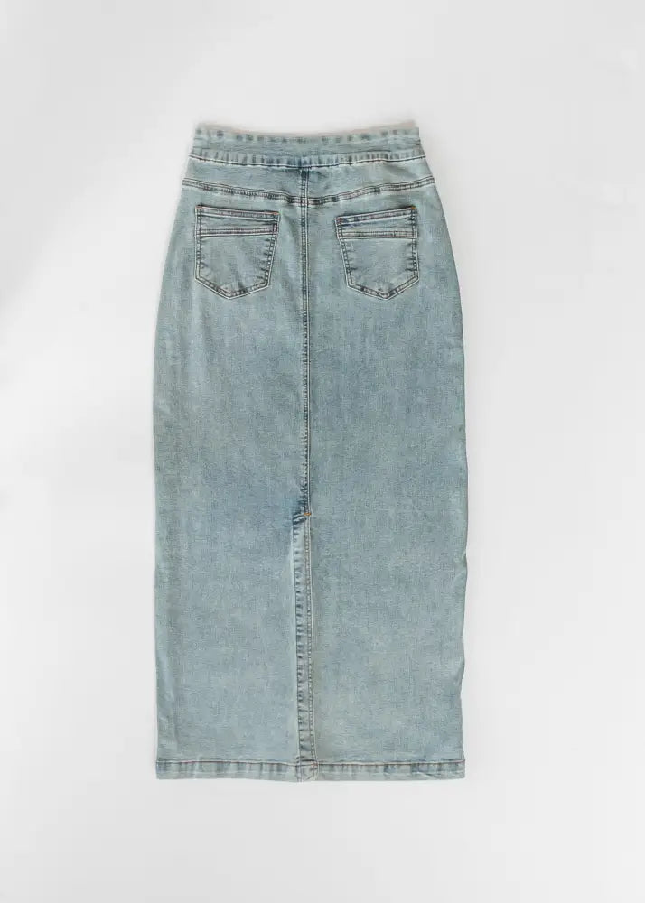 Donna Classic Wash Maxi Denim Skirt - IC Skirts
