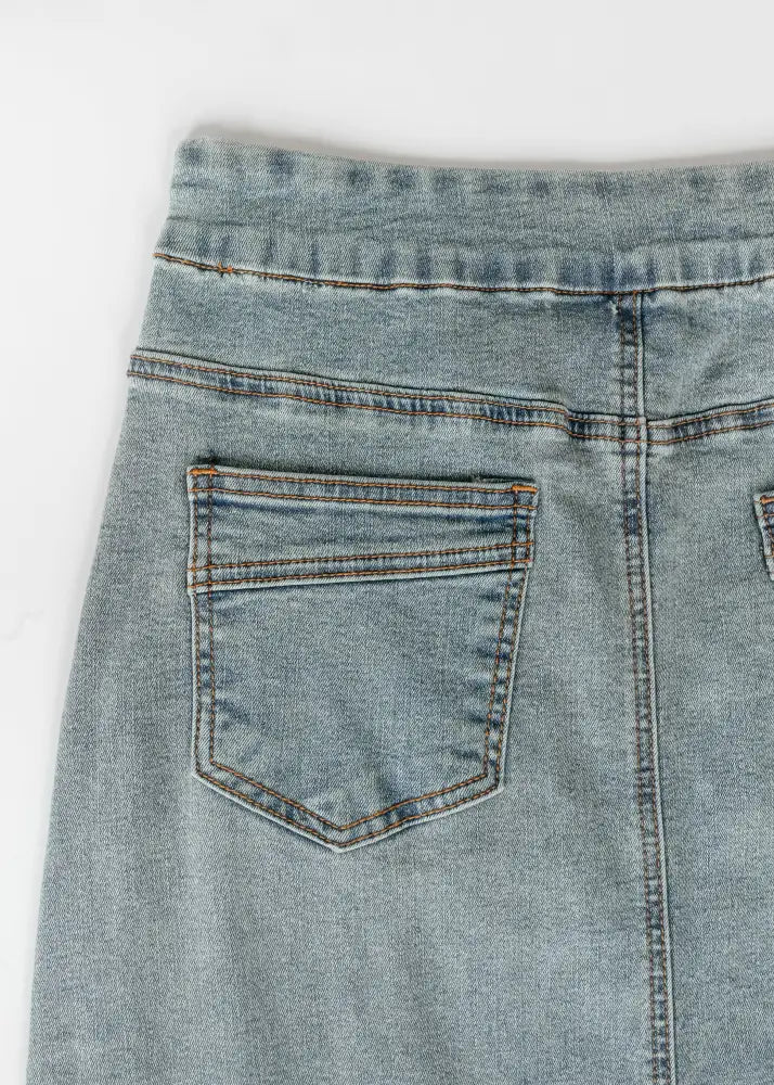 Donna Classic Wash Maxi Denim Skirt - IC Skirts