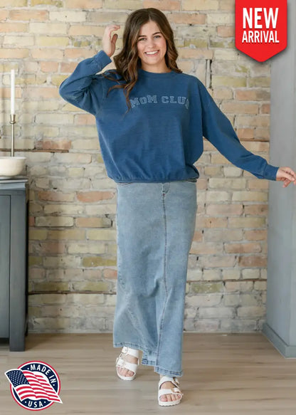 Donna Classic Wash Maxi Denim Skirt - IC Skirts