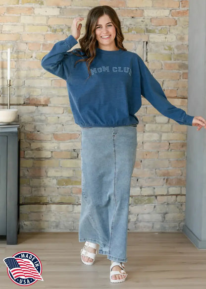 Donna Classic Wash Maxi Denim Skirt - IC Skirts