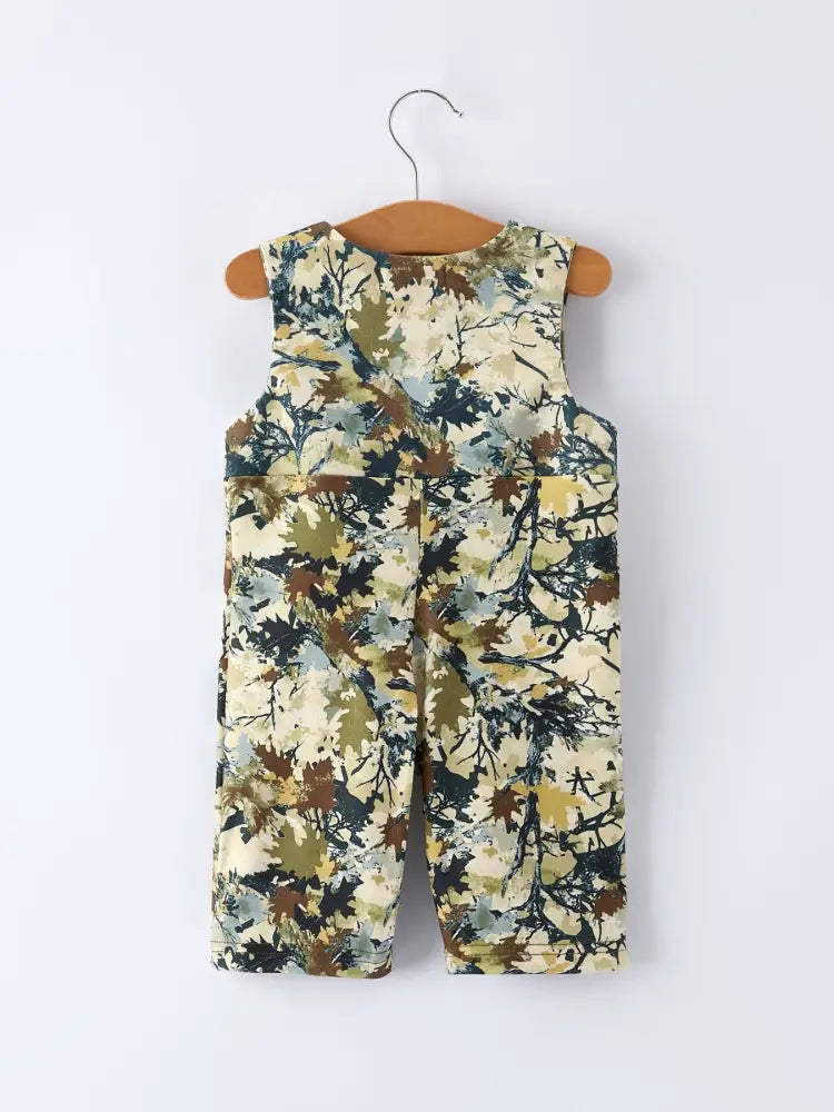 Camo Duck Smocking Embroidery Baby Boy Romper - Romper