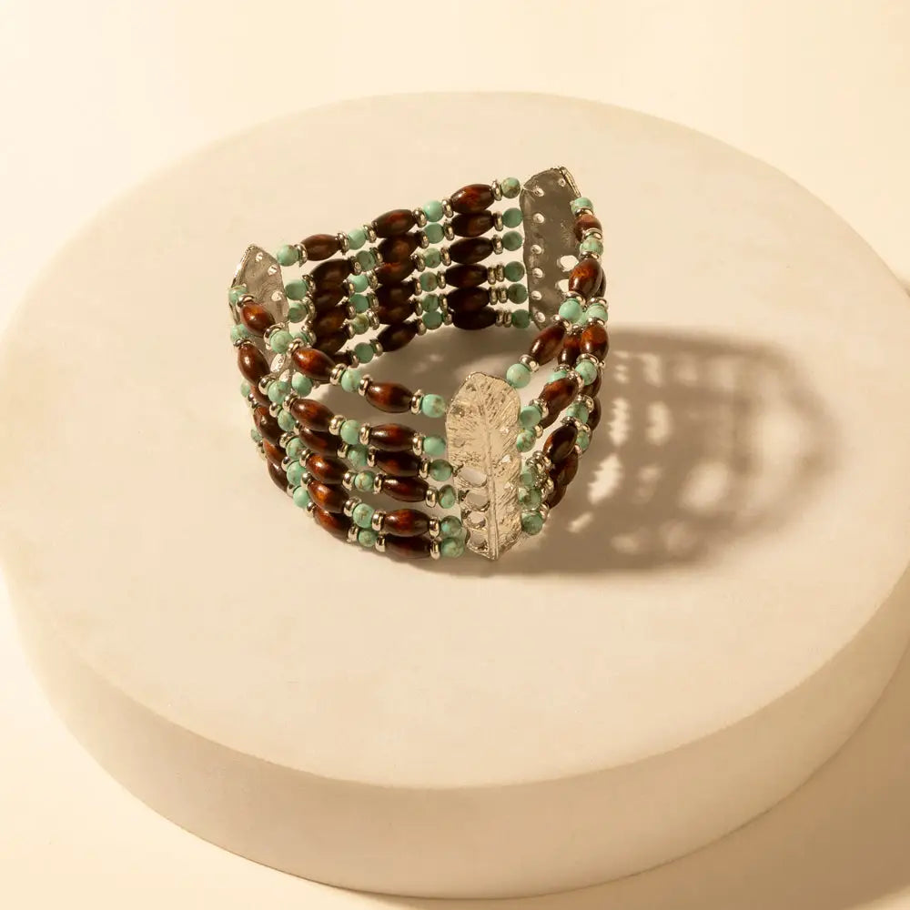 Myra Cinchstone Wrap Cuff in Dusty Turquoise - Dusty Turquoise - JEWELLRY