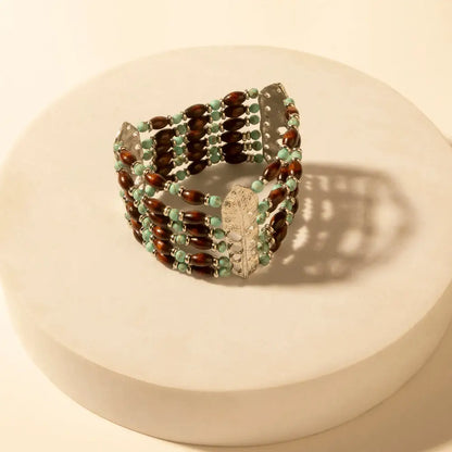 Myra Cinchstone Wrap Cuff in Dusty Turquoise - Dusty Turquoise - JEWELLRY