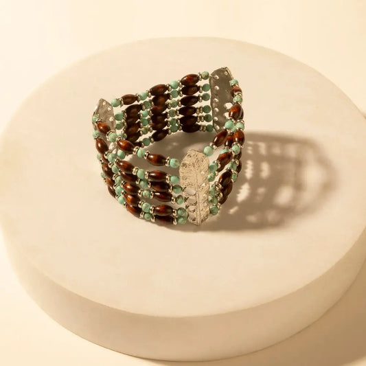 Myra Cinchstone Wrap Cuff in Dusty Turquoise - Dusty Turquoise - JEWELLRY