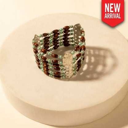 Myra Cinchstone Wrap Cuff in Dusty Turquoise - Dusty Turquoise - JEWELLRY