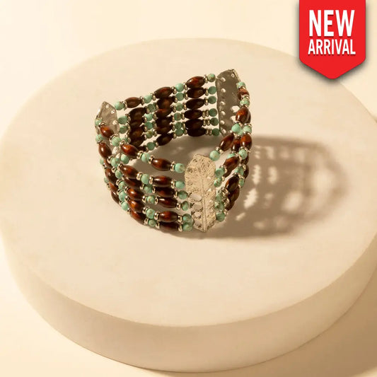 Myra Cinchstone Wrap Cuff in Dusty Turquoise - Dusty Turquoise - JEWELLRY