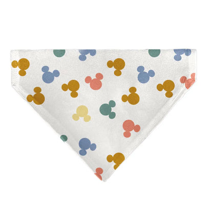 Pet Bandana - Mickey Mouse Ears Icon Scattered White Pet Bandanas